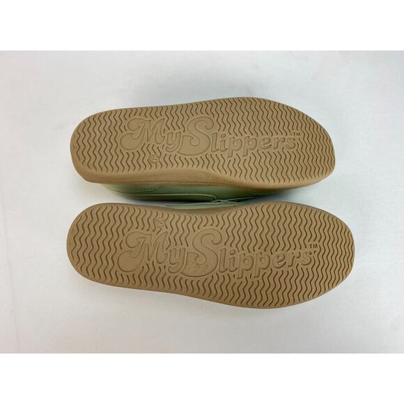 My Pillow My Slippers Womens Size 9 Light Mint Green Leather - Picture 9 of 9